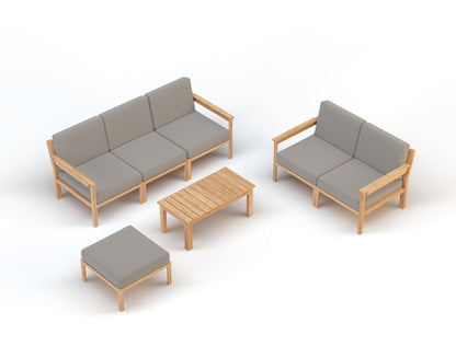 Alexo 7 Piece Outdoor Wooden Lounge Set