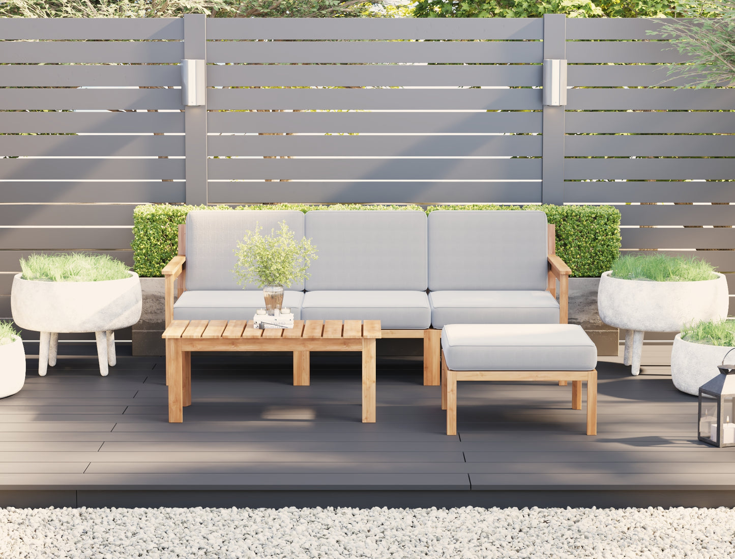 Alexo 5 Piece Outdoor Wooden Lounge Set