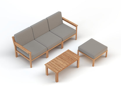 Alexo 5 Piece Outdoor Wooden Lounge Set