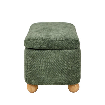 Bali Green Chenille Ottoman