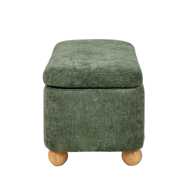 Bali Green Chenille Ottoman