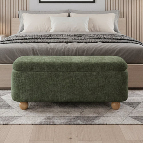 Bali Green Chenille Ottoman