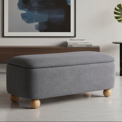 Bali Grey Linen Ottoman