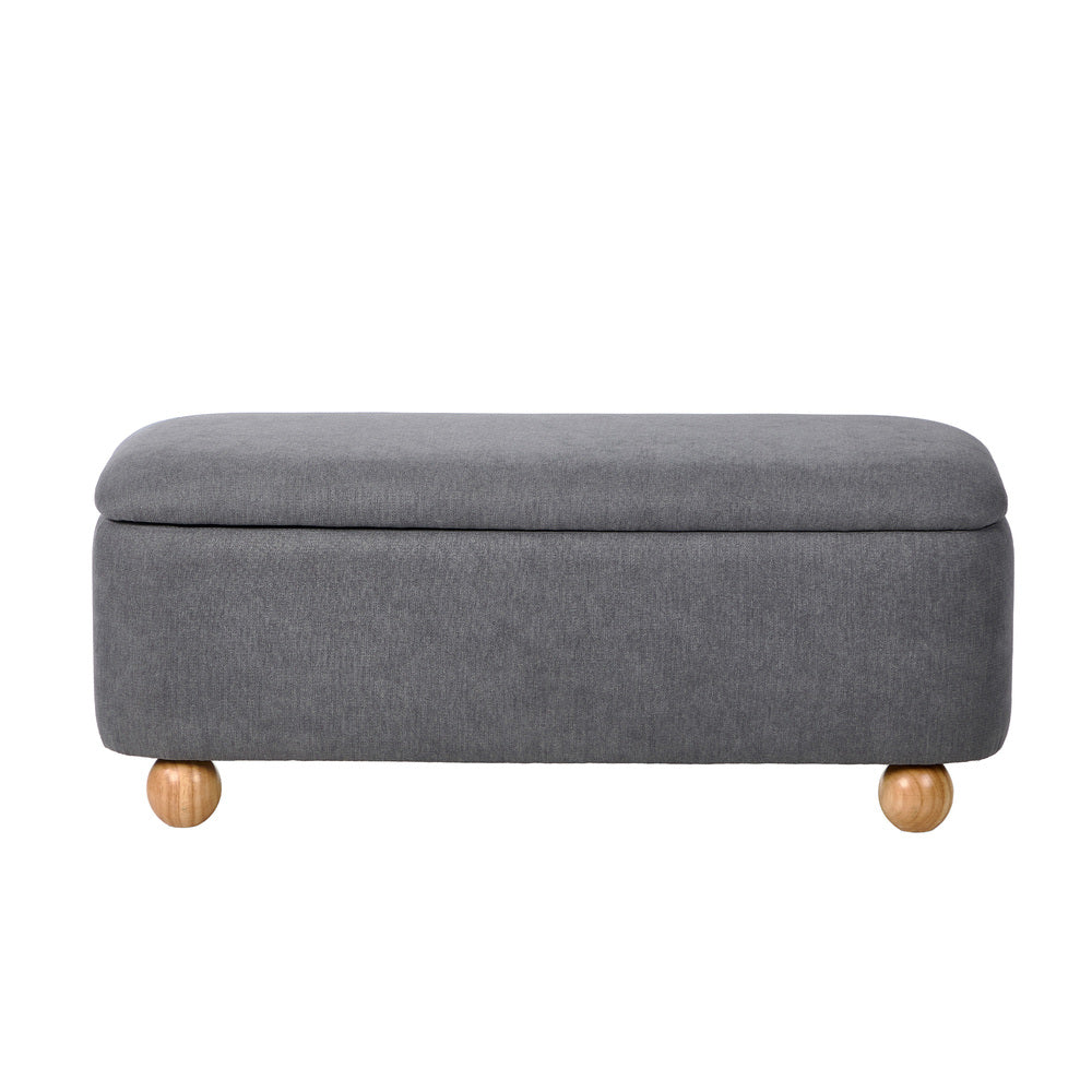 Bali Grey Linen Ottoman