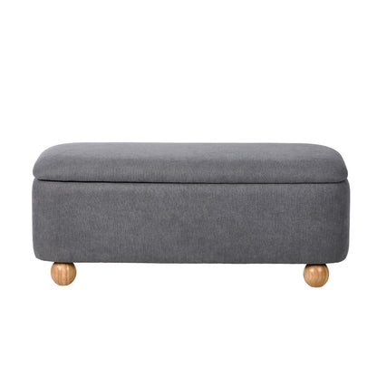 Bali Grey Linen Ottoman