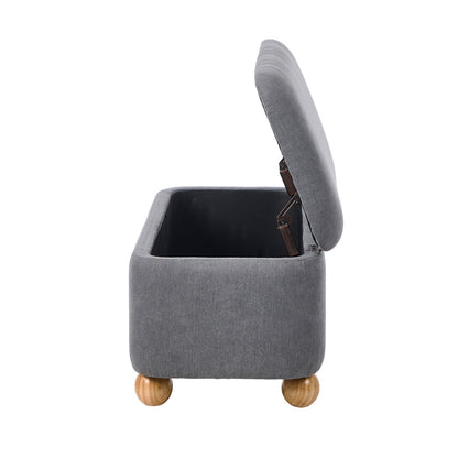 Bali Grey Linen Ottoman