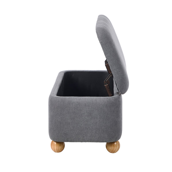 Bali Grey Linen Ottoman