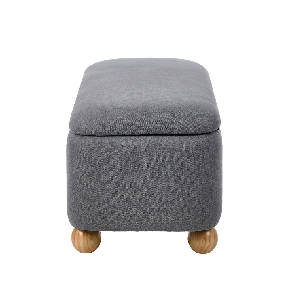Bali Grey Linen Ottoman