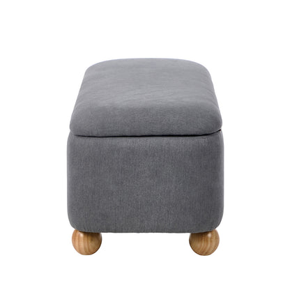 Bali Grey Linen Ottoman