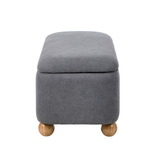 Bali Grey Linen Ottoman