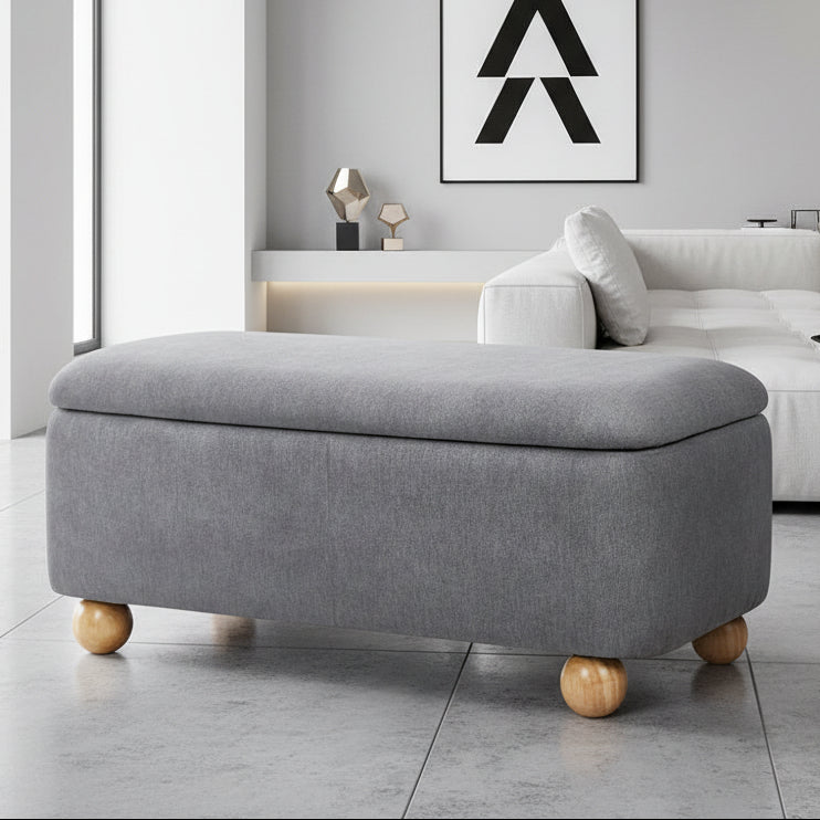 Bali Grey Linen Ottoman