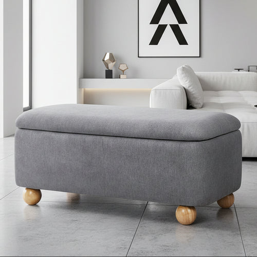 Bali Grey Linen Ottoman