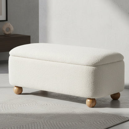 Bali Beige Teddy Ottoman