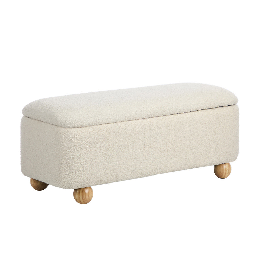 Bali Beige Teddy Ottoman