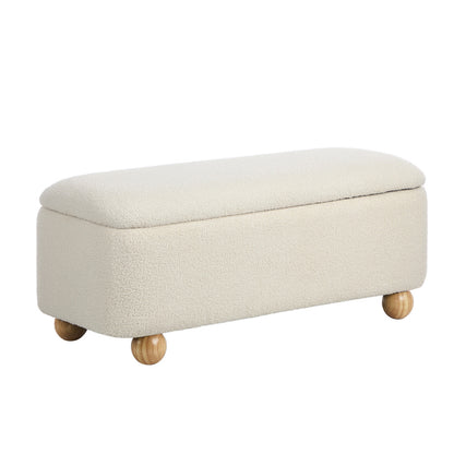 Bali Beige Teddy Ottoman
