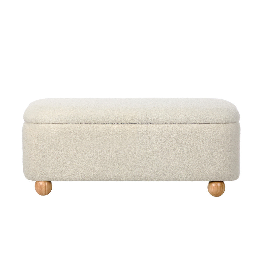 Bali Beige Teddy Ottoman