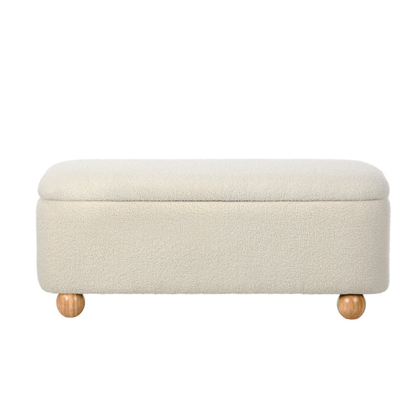 Bali Beige Teddy Ottoman