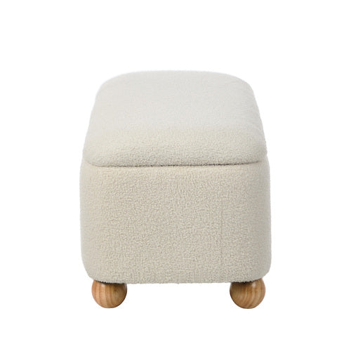 Bali Beige Teddy Ottoman