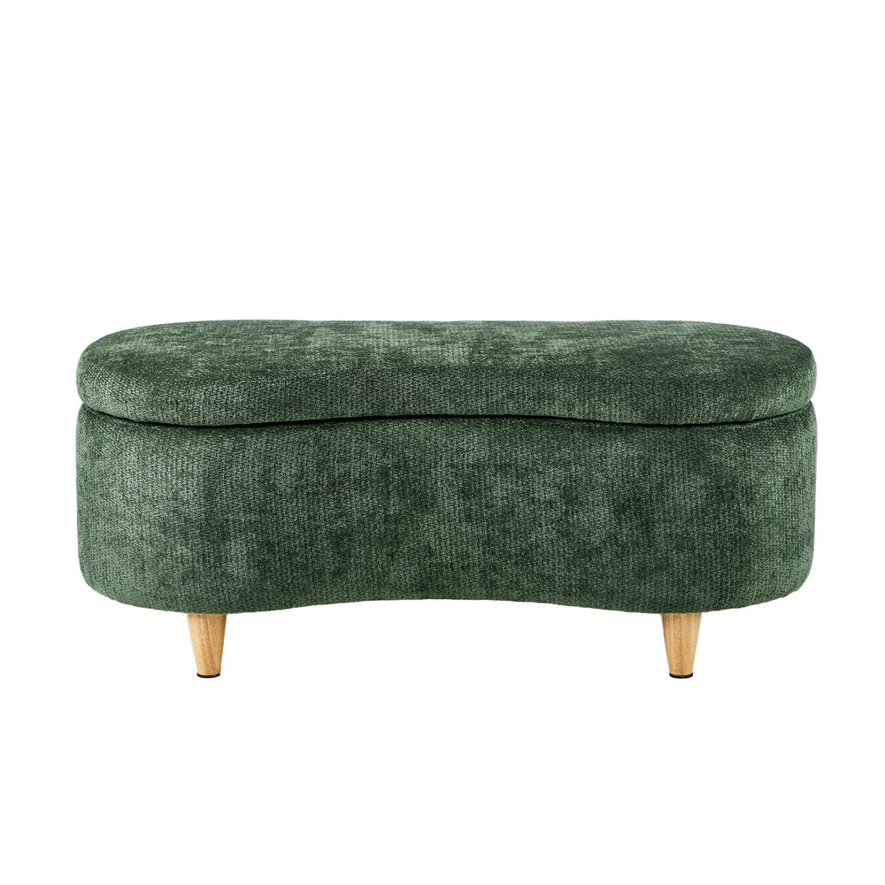 Belize Green Chenille Ottoman