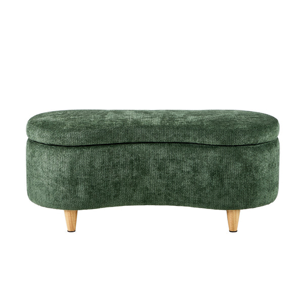 Belize Green Chenille Ottoman