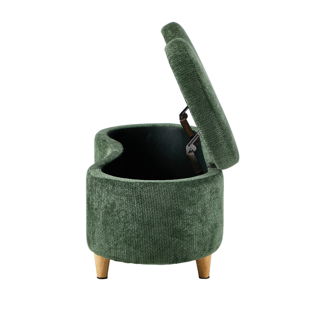 Belize Green Chenille Ottoman