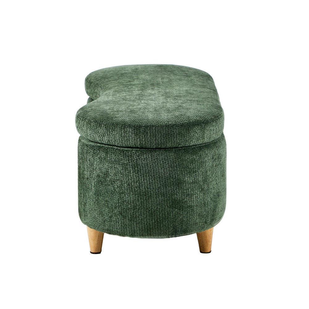 Belize Green Chenille Ottoman