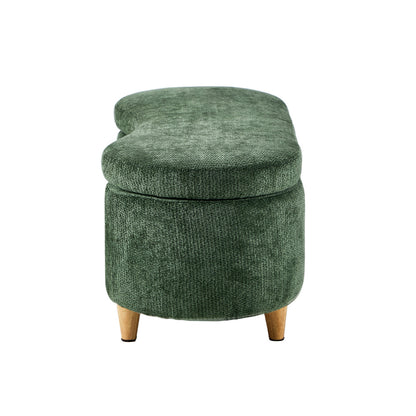 Belize Green Chenille Ottoman