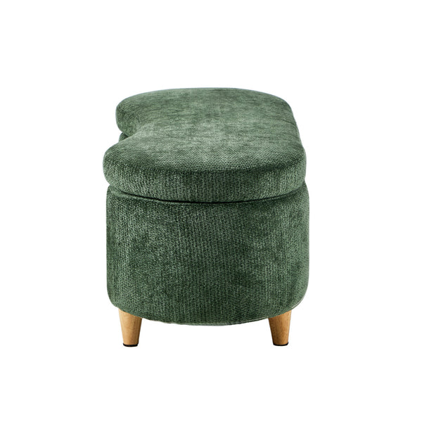 Belize Green Chenille Ottoman