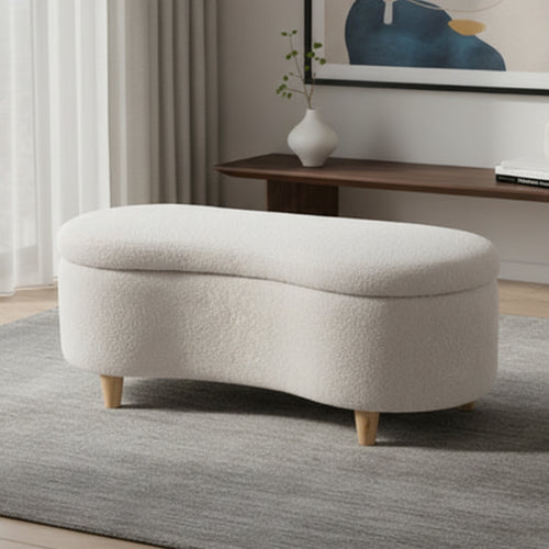 Belize Beige Teddy Ottoman