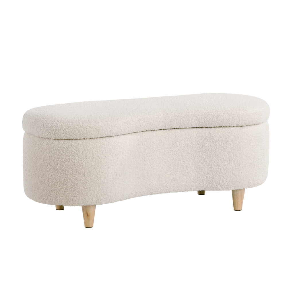 Belize Beige Teddy Ottoman