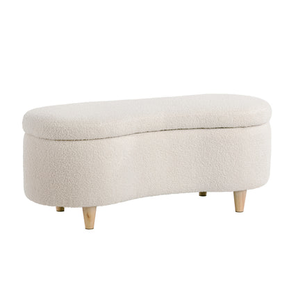 Belize Beige Teddy Ottoman