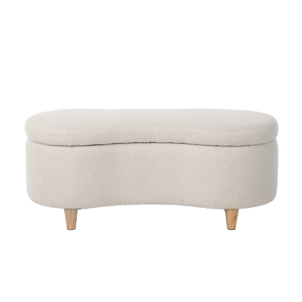Belize Beige Teddy Ottoman