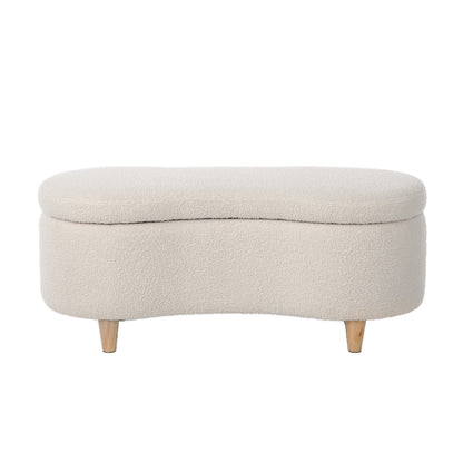 Belize Beige Teddy Ottoman