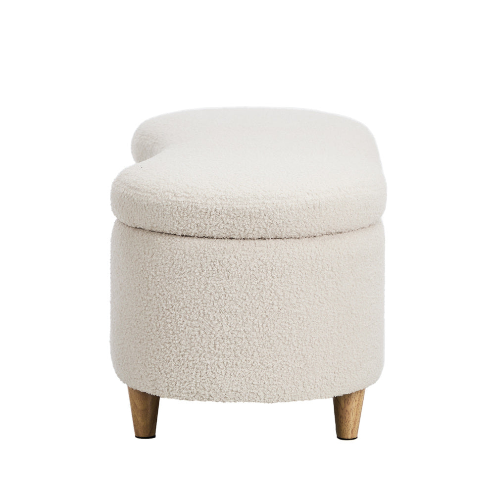 Belize Beige Teddy Ottoman