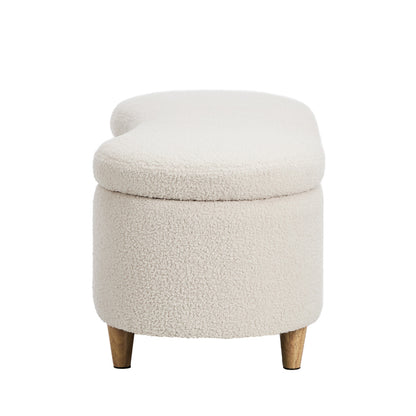 Belize Beige Teddy Ottoman