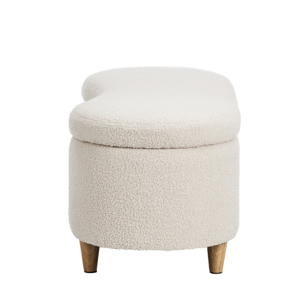 Belize Beige Teddy Ottoman