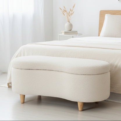 Belize Beige Teddy Ottoman
