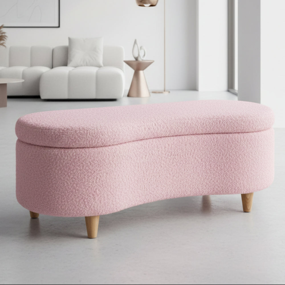 Belize Pink Teddy Ottoman