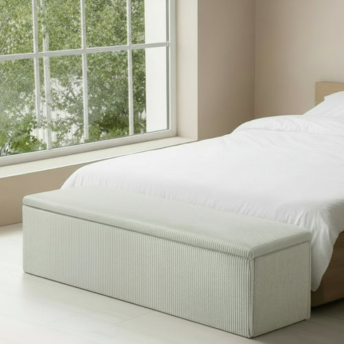 Nala Beige Polyester Ottoman