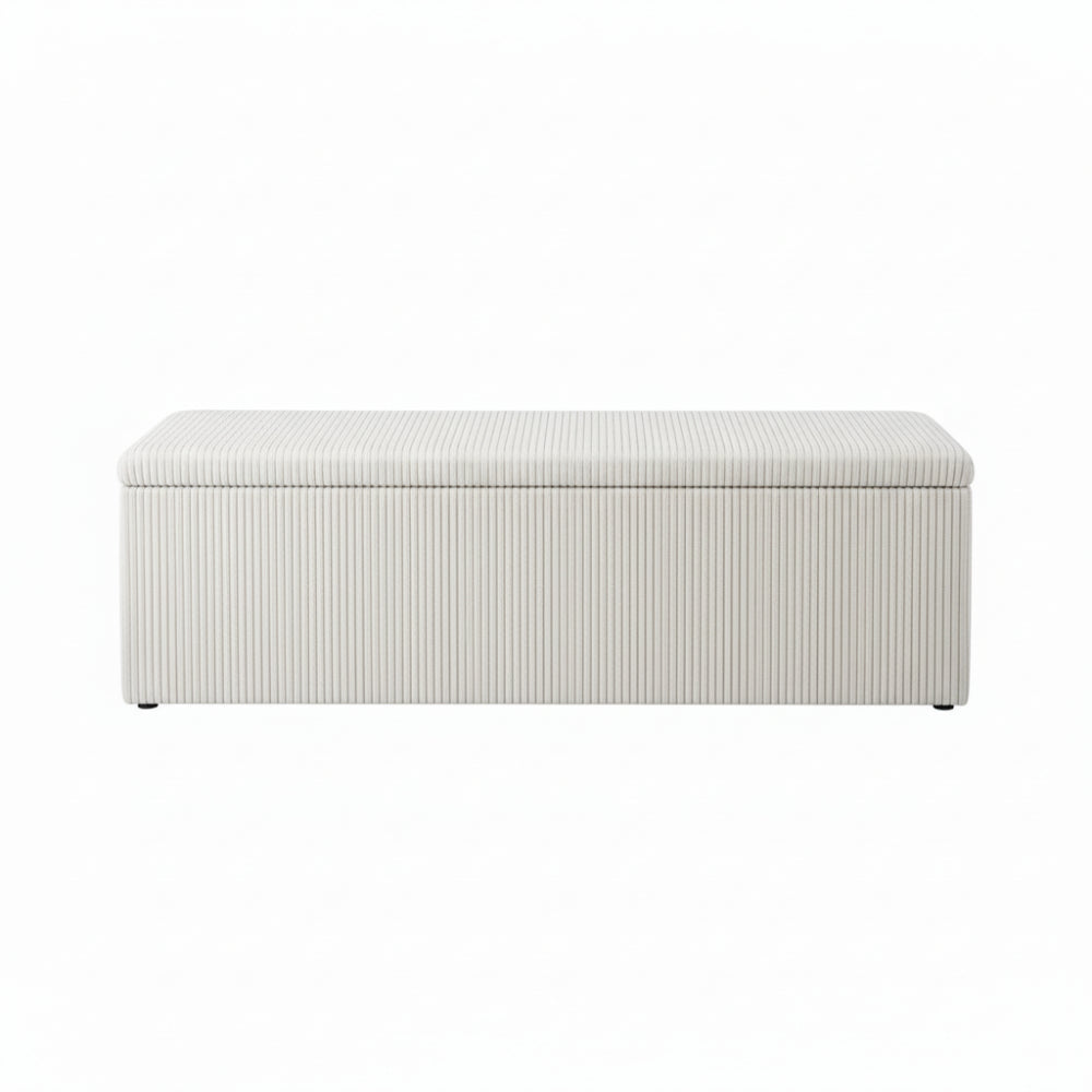 Nala Beige Polyester Ottoman