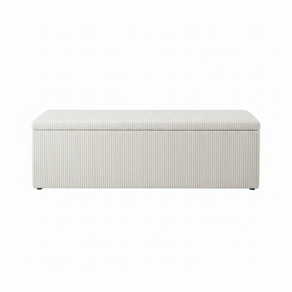Nala Beige Polyester Ottoman