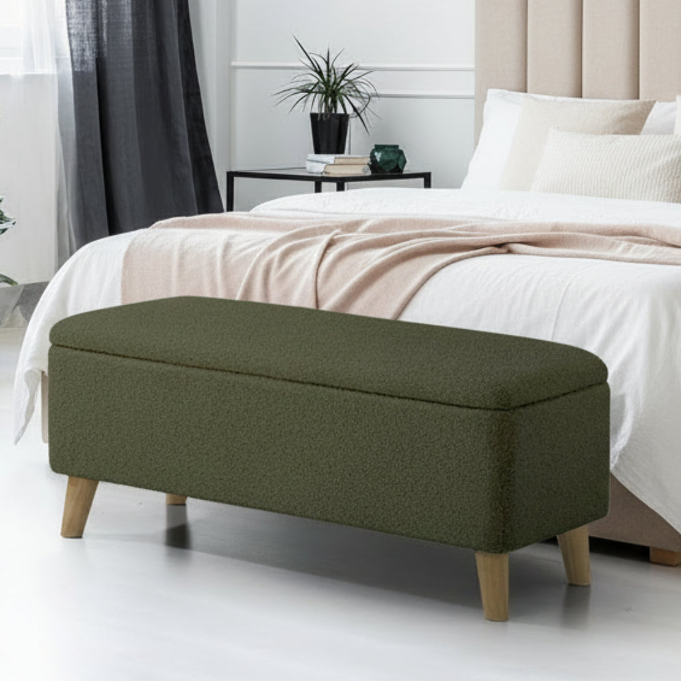 Borneo Green Sherpa Ottoman