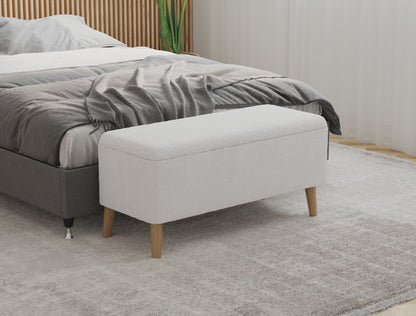 Hendrix White Boucle Ottoman