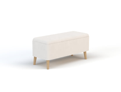 Hendrix White Boucle Ottoman