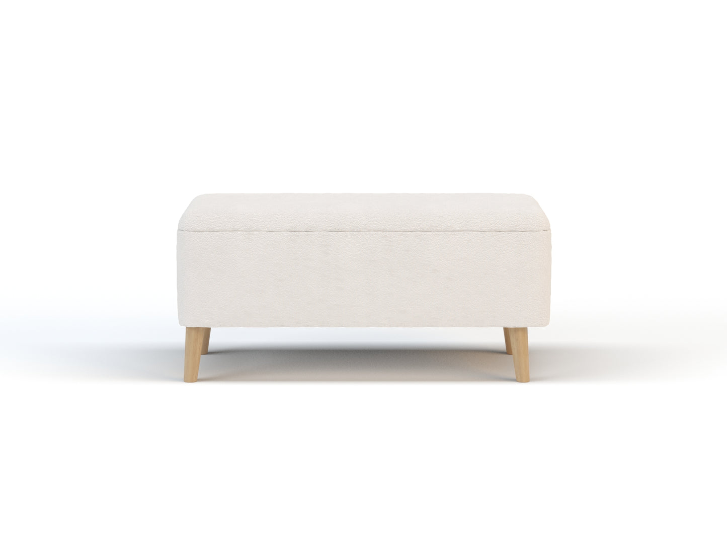 Hendrix White Boucle Ottoman