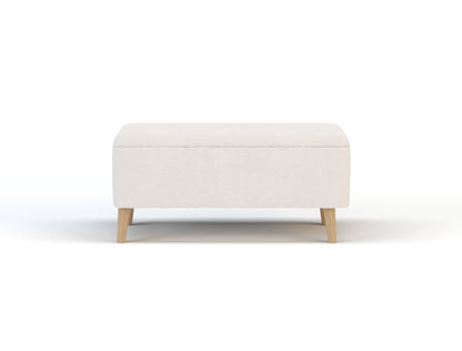 Hendrix White Boucle Ottoman