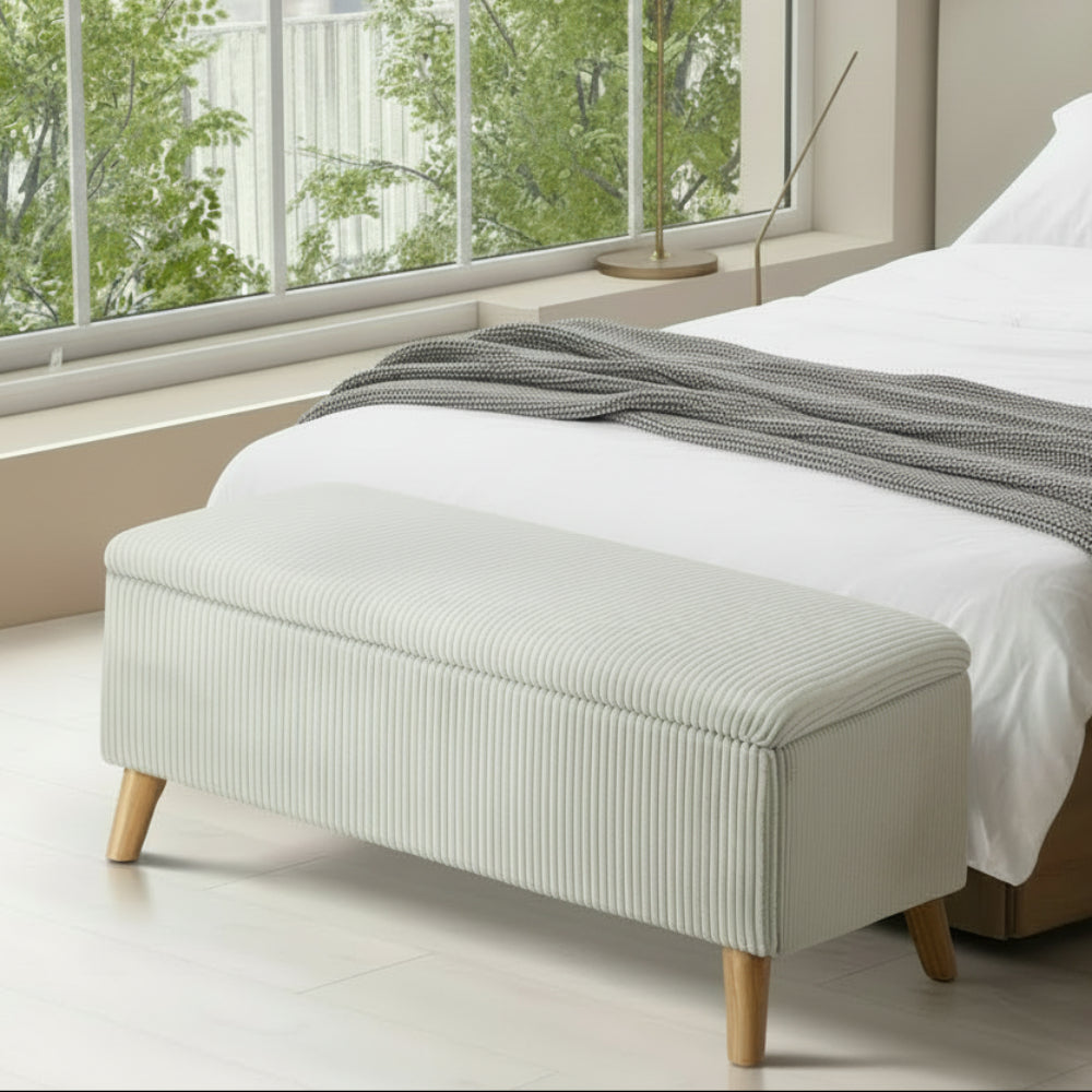 Borneo Beige Polyester Ottoman