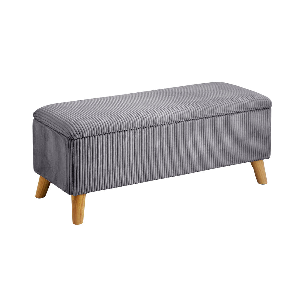 Borneo Grey Polyester Ottoman