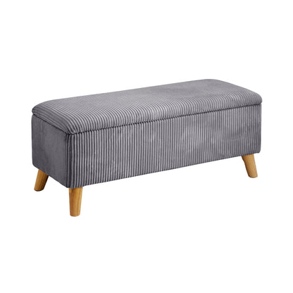 Borneo Grey Polyester Ottoman