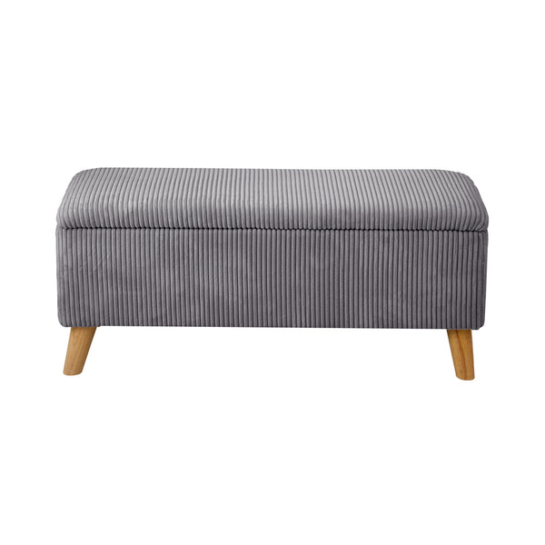 Borneo Grey Polyester Ottoman